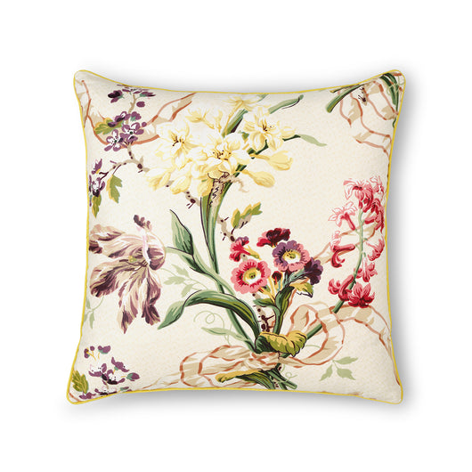 A SQUARE CUSHION MADE UP IN CLARISSA CHINTZ