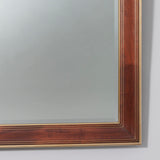 A large square mirror with a bevelled plate & brass edged & inlaid mahogany frame, French circa 1830.