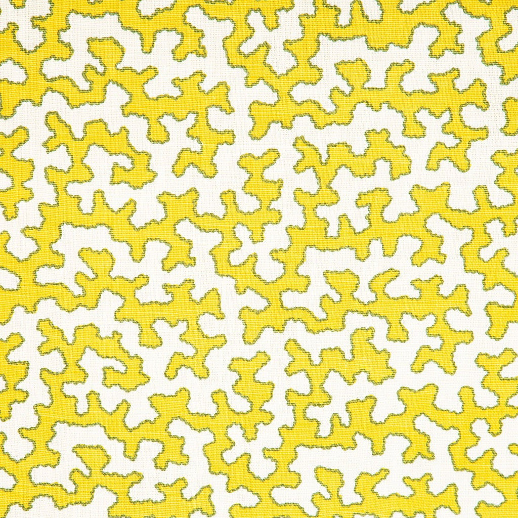 Sibyl Colefax & John Fowler - 'Citron Squiggle' Printed Fabric.