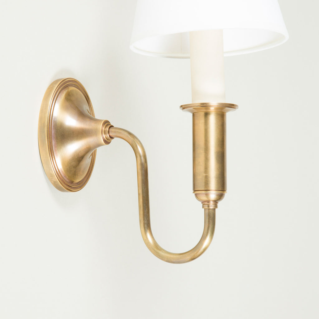 Firstlight Brass Swan Neck Sign Light with a Reflector, ideas4lighting