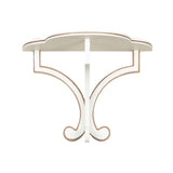 A SIMPLE PAINTED WOODEN WALL BRACKET WITH ADDED LINE DETAIL