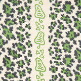 Sibyl Colefax & John Fowler - 'Leopard Stripe Green' printed fabric.