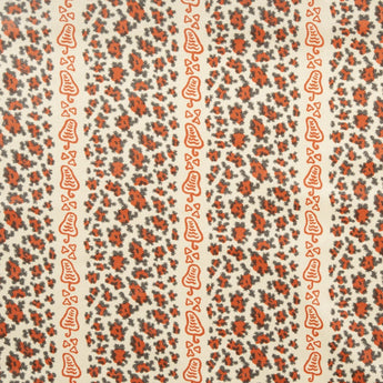 Sibyl Colefax & John Fowler - 'Leopard Stripe Red' printed fabric.
