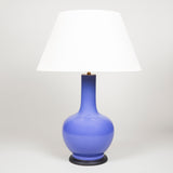 A pair of Chinese periwinkle blue glazed vases converted to lamps.