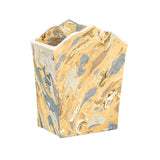 A FINE CARTONNAGE PENCIL HOLDER IN MARBLEISED PAPERS.