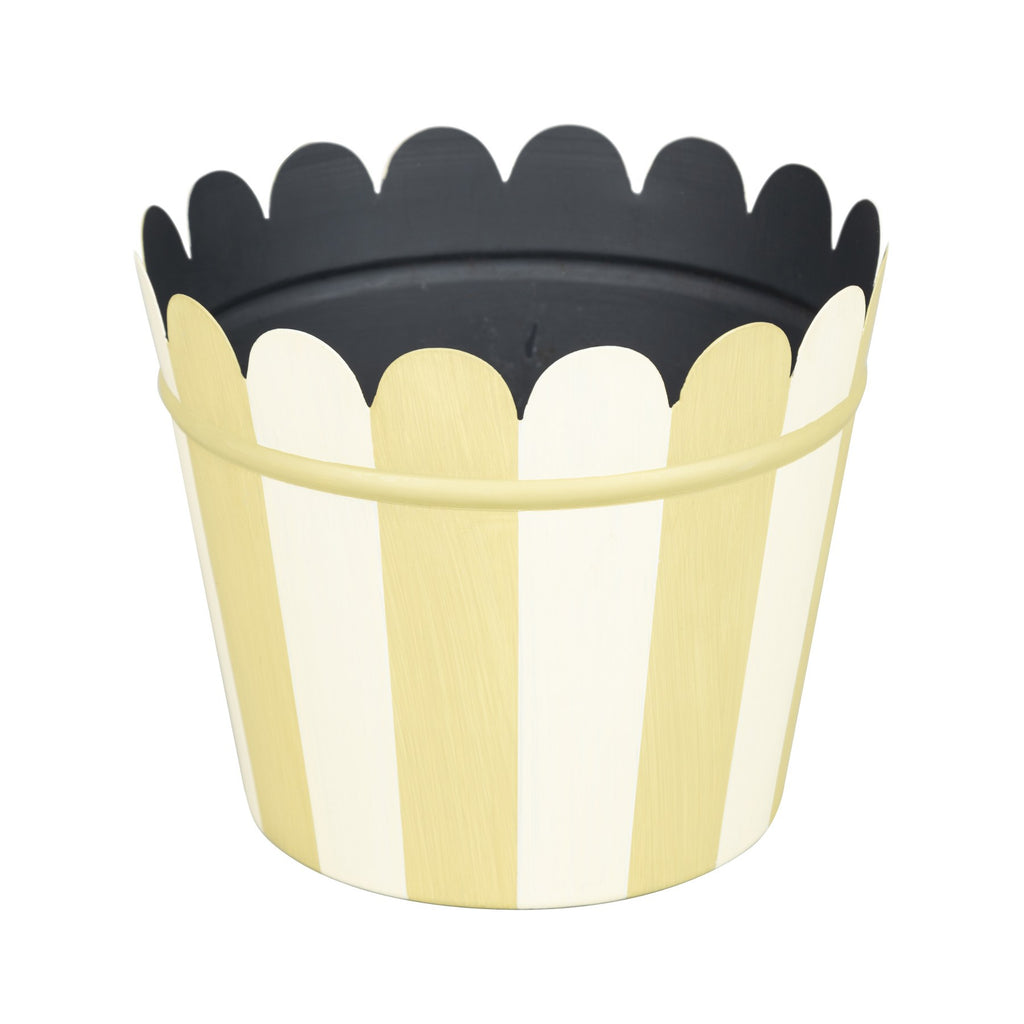 A STRIPE TOLE CACHEPOT - GREEN – Sibyl Colefax & John Fowler
