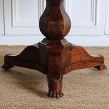 A MID-19TH CENTURY FRENCH MAHOGANY GUERIDON WITH ORIGINAL GREY MARBLE TOP ON A TRIPOD BASE. CIRCA 1840.