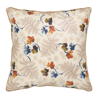 A PAIR OF SQUARE CUSHIONS MADE UP IN HAMPTON CHINTZ.