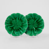A SET OF SIX EARLY 20TH CENTURY FRENCH GREEN GLAZED LEAF PLATES.