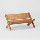 A SMALL FOLDING OAK DESK-TOP BOOK STAND, LATE 19TH, EARLY 20TH CENTURY.