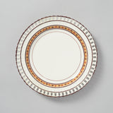 A CREAMWARE STAFFORDSHIRE PLATE WITH BASKETWEAVE BORDER AND A BAND OF FLOWER HEAD DECORATION, CIRCA 1810.