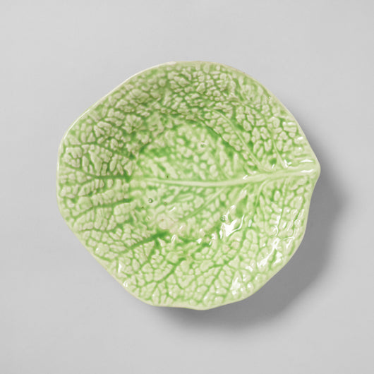 A GREEN CABBAGE LEAF DISH. ENGLISH, 1950'S.