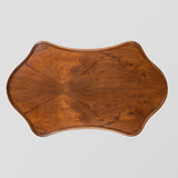 A LATE 19TH CENTURY FRENCH ROSEWOOD SIDE TABLE WITH TWO GRADUATED SHAPED TIERS.