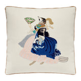 A NEEDLEPOINT CUSHION OF A LADY SWALLOW INSPIRED BY NANCY LANCASTER'S TABLECLOTH (Copy)