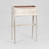 A PAIR OF SIMPLE RECTANGULAR PLANT STANDS ON TAPERING LEGS. LATE 20TH C.