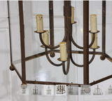 A VERY LARGE MID-20TH CENTURY HEXAGONAL SPANISH LANTERN.