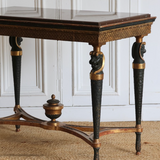 A FINE SWEDISH LATE GUSTAVIAN EMPIRE PERIOD GILT AND MARBLE CONSOLE TABLE.