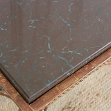 A FINE SWEDISH LATE GUSTAVIAN EMPIRE PERIOD GILT AND MARBLE CONSOLE TABLE.