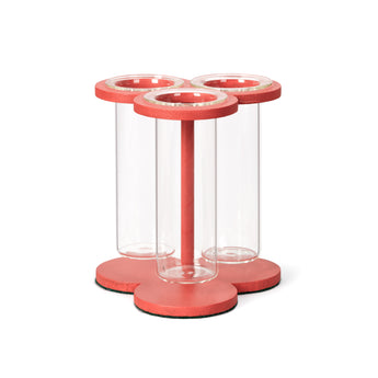 A COMPTON TREFOIL FLOWER HOLDER - DARK PINK