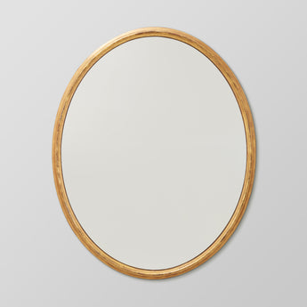 LARGE OVAL GILTWOOD MIRROR.