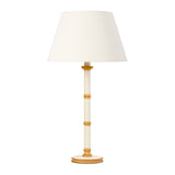 TURNED WOODEN COLUMN LAMP WITH OVAL BASE