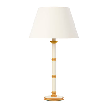 TURNED WOODEN COLUMN LAMP WITH OVAL BASE