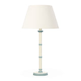 TURNED WOODEN COLUMN LAMP WITH OVAL BASE