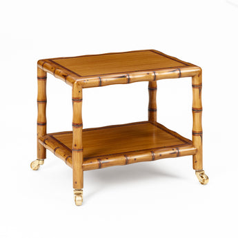 SMALL FAUX-BAMBOO SIDE TABLE
