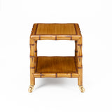 SMALL FAUX-BAMBOO SIDE TABLE