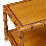 SMALL FAUX-BAMBOO SIDE TABLE