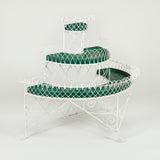 An early 20th century three-tier wirework plant stand, paintwork refreshed