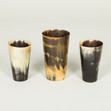 A collection of five horn beakers of varying height. Late 19th C. English circa 1870.