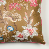 A pair of square cushions made up in the Lilies and Geraniums design.