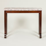 An unusual late 18th/early 19th century marble topped mahogany console table of simple  form.