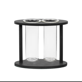 A COMPTON OVAL FLOWER HOLDER - BLACK