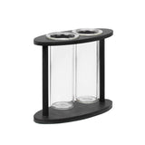 A COMPTON OVAL FLOWER HOLDER - BLACK