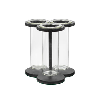 A COMPTON TREFOIL FLOWER HOLDER - BLACK