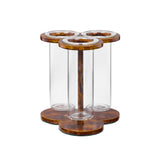 A COMPTON TREFOIL FLOWER HOLDER - TORTOISESHELL LIGHT BROWN