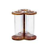 A COMPTON TREFOIL FLOWER HOLDER - TORTOISESHELL LIGHT BROWN
