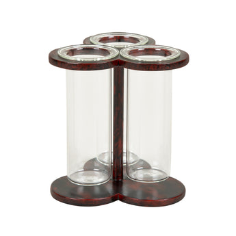 A COMPTON TREFOIL FLOWER HOLDER - TORTOISESHELL