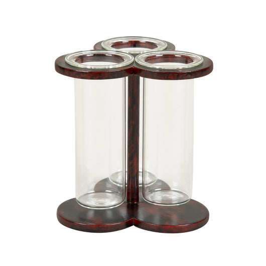 A COMPTON TREFOIL FLOWER HOLDER - TORTOISESHELL