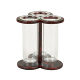 A COMPTON TREFOIL FLOWER HOLDER - TORTOISESHELL LIGHT BROWN