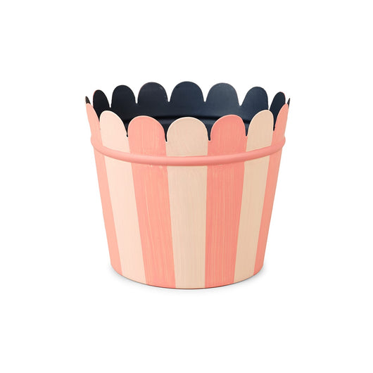 A STRIPE TOLE CACHEPOT - PINK