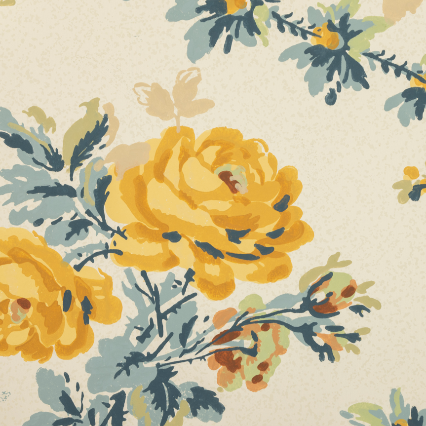 Sibyl Colefax & John Fowler 'Rameau Fleuri- Blue' Wallpaper.