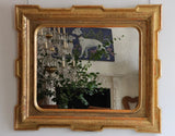 A GOOD QUALITY LATE 19TH CENTURY ITALIAN GILTWOOD MIRROR WITH PUNCHWORK DETAIL AND LATER PLATE.