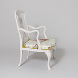 A pair of 19th century Italian armchairs, now white painted.