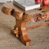 A MID-20TH CENTURY FRENCH COFFEE TABLE IN BURL WOOD.
