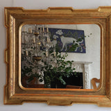 A GOOD QUALITY LATE 19TH CENTURY ITALIAN GILTWOOD MIRROR WITH PUNCHWORK DETAIL AND LATER PLATE.