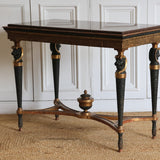 A FINE SWEDISH LATE GUSTAVIAN EMPIRE PERIOD GILT AND MARBLE CONSOLE TABLE.