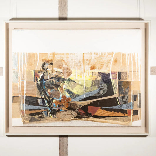 A COLLAGE AND ACRYLIC WORK BY MICHAEL AYRTON 'FEBRUARY INTO MARCH 1966'